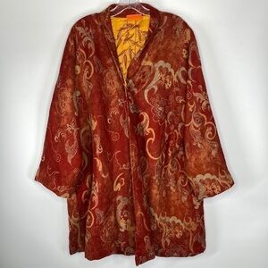 Moksha Wool & Silk Red Gold Tapestry Jacket